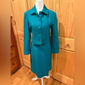 Pendleton wool skirt suit Teal Vintage women’s size 8